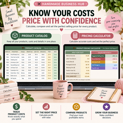 Handmade Business Hub | 13-Tab Google Sheets Business Tracker