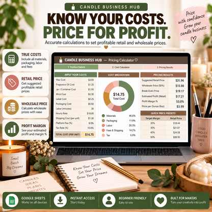 Candle Business Hub | 15-Tab Google Sheets Business Tracker