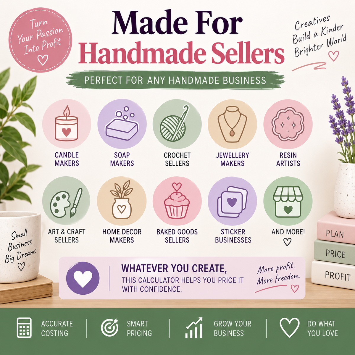 Handmade Product Pricing Calculator | Google Sheets Pricing & Profit Tracker